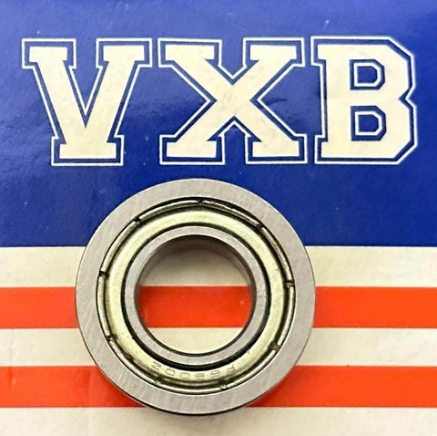 Front view of VXB chrome steel shielded ball bearing, 10x19x5 mm.