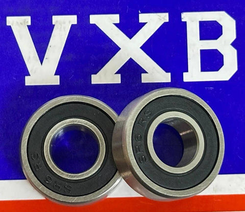 2-Pack SR6-2RS Ball Bearings 3/8" x 7/8" x 9/32" - Sealed - Stainless Steel displayed on branded packaging