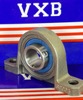 20mm Bore Miniature Stainless Steel Pillow Block Mounted Bearing on blue and red background