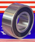 W205PP Bearing 25mm x 52mm x 13/16" inch - Sealed Ball Bearing with chrome finish showing double rubber seals