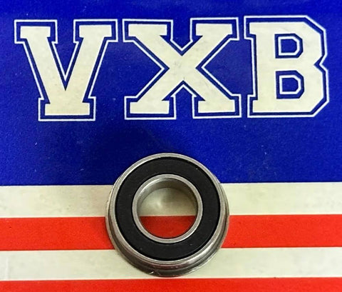 SFR188-2RS Flanged Sealed Bearing 1/4" x 1/2" x 3/16" inch, stainless steel with rubber seal, displayed on a branded background