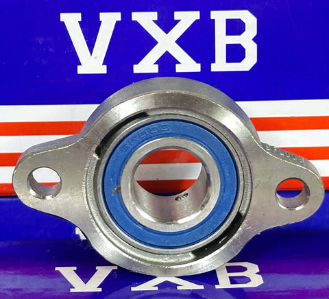 17mm Miniature Flanged Block Stainless Steel Mounted Bearing, SSKFL003 Flange Miniature Pillow Block with M6 bolt