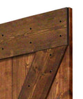 36 Inch By 84 Inch Knotty Pine Sliding Barn Door Slab With Walnut Stain For Interior Rooms Rustic Farmhouse Style Easy Install Kit