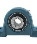 Front view of 65mm Heavy Wide Adapter Pillow Block Single Unit, 2-Bolt Cast Iron Housing Sealed Ball Bearing Concentric Mount