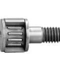 Side view of Miniature Metric Cam Follower CFS6V Single Bearing Full Complement High-Carbon Steel Shielded Hex Head M6x1 Stud 12mm Roller.