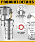 Workhorse All In One 2 Inch Camlock Fittings Kit Type C And E Aluminum Cam And Groove Hose Fittings with Female Coupling, Male Adapter, Gasket, and Hose Clamps for Industrial Use
