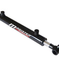 Direct From Manufacturer 2 Inch Bore 24 Inch Stroke Welded Heavy Duty Hydraulic Cylinder With Cross Tube Ends Double Acting Piston 3500 PSI Rating 8400 Lb Load SAE 6 Ports Universal Hydraulic Ram Magister side view