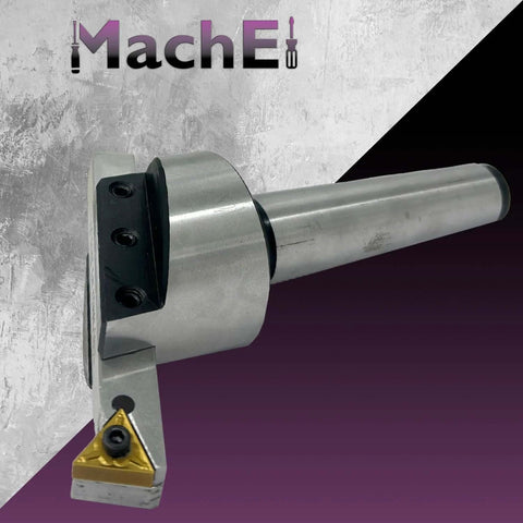 2 Inch Fly Cutter With 3MT Shank For Milling And Lathe Machines Replaceable Carbide Insert Indexable Tool Holder M12 X 1.75 Mm Tool Steel Construction Durable Cutting Head on display.