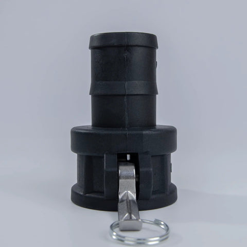 2 Inch Poly Camlock Fittings Built Tough Type C Female Coupler To 2 Inch Hose End With Camlock Gasket, Black Polypropylene
