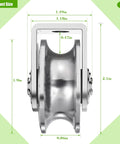 2Pack Pulley Block U 304 Stainless Steel Pulley Roller, 2 Inch Heavy Duty Duplex Bearing Silent Grooved Wheel dimensions