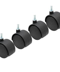 4pcs 2 Inch Swivel Caster Wheels with M6 Threaded Stem Heavy Duty Black Nylon Replacement Casters for Furniture Tables Cabinets Shelves and Stands