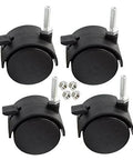2 Inch Swivel Shelf Caster Wheels With 1 Quarter Twenty Thread Stem, Includes Brakes, Nuts, Washers, Threaded Inserts And Wrench, For Small Shelves And Furniture, Pack Of 4