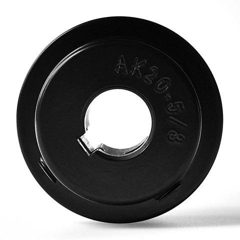 Front view of 2 Inch Outer Diameter V Belt Pulley With 5/8 Inch Fixed Bore Single Groove For V Belt Sections 3L 4L A AX Cast Iron