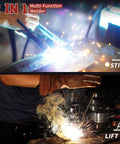 Image of 2-in-1 Multi-Function Welder showing Stick and Lift TIG welding with bright sparks, related to 110V 135A MMA Arc Welder With Digital Display And Overheat Protection Hot Start Quick Connector Portable Mini Stick Welder For Home DIY Includes Gloves And 20 Rods.