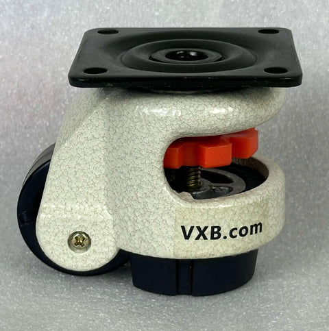 ✝️ 2" inch leveling caster wheel 551 lbs aluminum alloy - nylon - top plate mount side view for CNC automation.