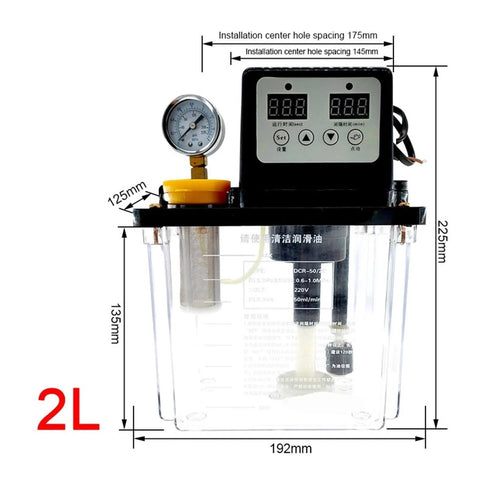 2L Automatic Lubricant Pump For Industrial Machinery 220V AC Electromagnetic Lubrication System front view with digital display