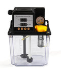 2L Automatic Lubrication Pump For CNC Lathe And Mill 110V Electric Oiler with digital timer and pressure gauge, front view