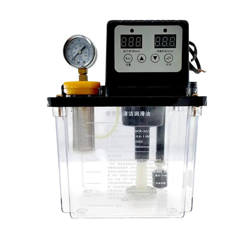 2L Automatic Lubrication Pump For CNC Machinery 220V AC Electromagnetic Lubricator with digital display and pressure gauge