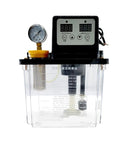 2L Automatic Lubricant Pump for Industrial Machinery with gauge, control panel, and transparent oil reservoir