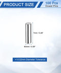 Heavy Duty 100 Pack 2mm By 7mm Dowel Pins Steel Cylindrical Shelf Pins dimensions and tolerance