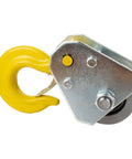2Ton Pulley Hook Heavy Duty Pulley Lifting Block Hoist with Hook for 5/8" Wire Rope Snatch Block 1Pack in metal and yellow finish