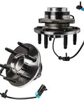 2WD Front Wheel Bearing Hub Assembly 6 Lug With ABS For Silverado 1500 Sierra 1500 Suburban 1500 Tahoe Yukon XL 1500 Cadillac Escalade 2002 to 2006 Avalanche 1500 Express 1500 Express 2500 Silverado 1500 1999 to 2006, two units with ABS sensor wiring.