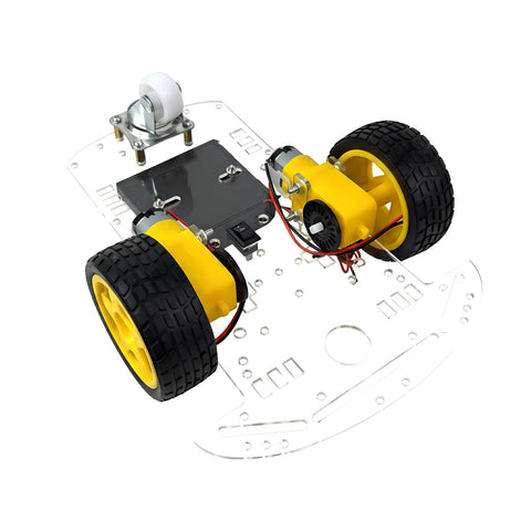 2WD Robot Car Chassis Kit With TT Motors Battery Box Acrylic Chassis And Two Wheels For DIY Projects top view