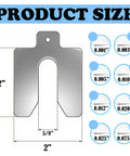 40 Piece 304 Stainless Steel Slotted Shim Kit With 8 Different Thicknesses And 5 Pieces Each 2 Inch By 2 Inch Spacers Laser Cut