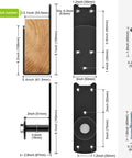 Dimensions and components of Heavy Duty 2x4 Door Barricade Brackets with Rotating Lock, showing size and parts for door reinforcement.