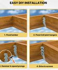 Easy DIY installation steps for 25 pcs 2x6 Joist Hanger, LU26 20 Gauge Double Shear Face Mount Joist Hanger, Hurricane Ties
