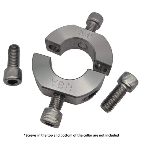 3/4" (0.75") Bore Mountable Two-Piece Clamping Shaft Collar in 303 Stainless Steel - Made in USA components