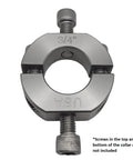 3/4" (0.75") Bore Mountable Two-Piece Clamping Shaft Collar in 303 Stainless Steel - Made in USA