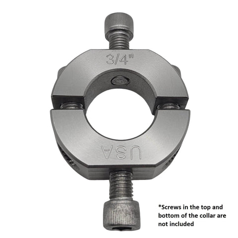 3/4" (0.75") Bore Mountable Two-Piece Clamping Shaft Collar in 303 Stainless Steel - Made in USA