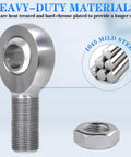 3/4 inch Heim joint rod end bearing kit with jam nuts, right and left hand 3/4-16 thread chromoly panhard rod ends, close-up view