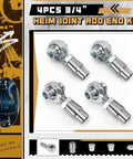 3/4 Heim Joints Rod End Kit with Right & Left Hand Threads, 750 Bore Chromoly Panhard Setup, Includes Tube Adapters and Jam Nuts