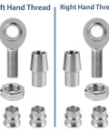 3/4 inch Heim Joint Rod End Kit, right and left hand thread chromoly joints, includes tube adapters, jam nuts, spacers, 2 piece set