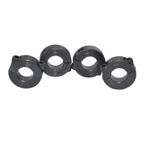 Two Piece Clamping Shaft Collar Three Quarters Inch Double Split Set Screw Style Carbon Steel Bore Three Quarters Inch Pack of Four