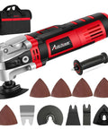 3.5 Amp Oscillating Multi Tool with 4.5 Degree Oscillation, 6 Variable Speeds, 13 Accessories, Quick Change System, Carrying Bag