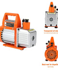 3.5 CFM 110V Single Stage Rotary Vane Vacuum Pump for HVAC Systems Automotive AC Machines EcoExplorer with mesh vent