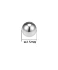 Front view of 3.5mm Bearing Ball in 304 Stainless Steel G100 Precision Grade, smooth surface, used in robotics and machinery.