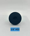 Close-up of a black 3/8 inch hex drive bolt from the 16 Pieces Replacement Bolts For Suncast And Craftsman Storage Sheds