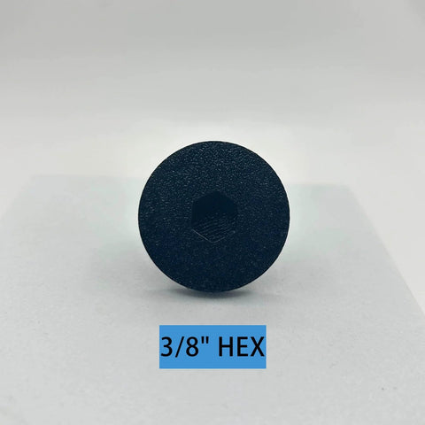 Close-up of a black 3/8 inch hex drive bolt from the 16 Pieces Replacement Bolts For Suncast And Craftsman Storage Sheds