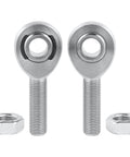 Front view of 3/8 inch Heim Joint Rod End Kit with chromoly rod ends, jam nuts, right and left hand threads for steering and suspension.
