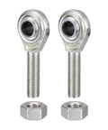 CM6 rod end bearing heim joint kit, 3/8 inch bore with 3/8-24 right hand male thread, shown with jam nuts for machinery and automotive use.