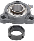 3 Bolt Flange-Mount Ball Bearing Unit With Insert Bearing SA205-16 In Cast Iron Housing TRD205 For Heavy Duty Machinery shown close-up