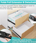 Push To Open Soft Close Drawer Slides Set 1 Pair Two Thirds Full Extension Side Mount Ball Bearing Runners Black Finish installed