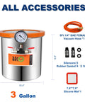 3 Gallon Pro Grade Tempered Glass Lid Vacuum Chamber Kit For Stabilizing Wood Degassing Silicones Epoxies And Essential Oils accessories