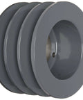Heavy Duty Classical V Belt Sheave For B Belts With Three Grooves Ductile Iron Construction 3.95 Inch Outside Diameter SH Bushing Required