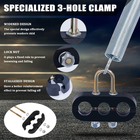 Close-up of 2 Pack 25 Inch Single Tender Spring Kit for Trucks and Trailers featuring specialized 3-hole clamp design.