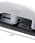 EZ Squeeze 3 Hole Punch 20 Sheet Capacity No Jam Technology Reduced Effort Metal Body Integrated Ruler